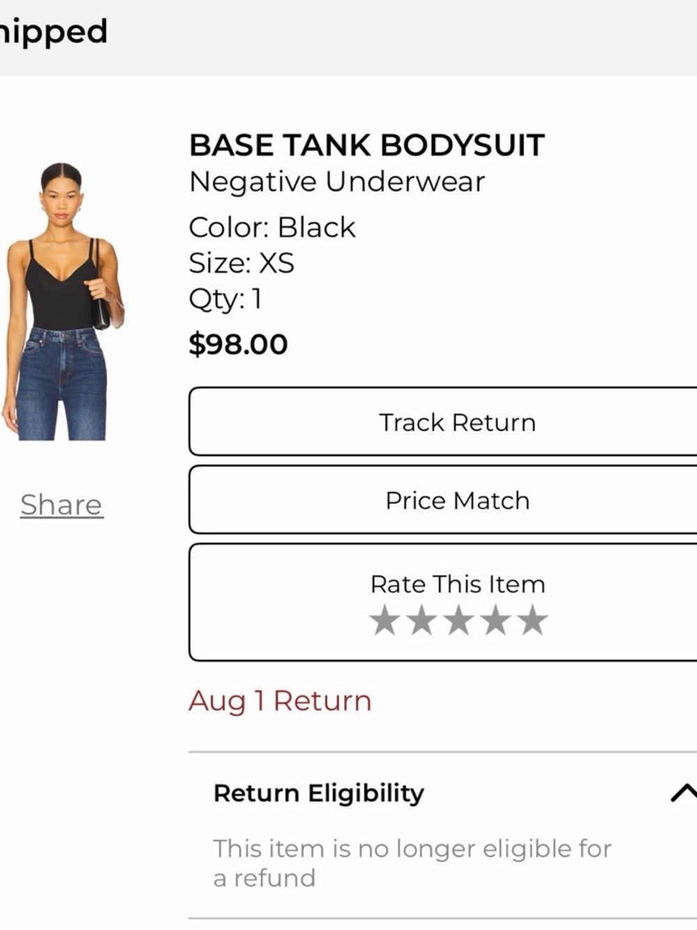 Revolve Black Bodysuit - Picture 3 of 6